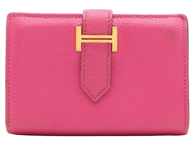 Béarn Hermès Hermes Bearn Card Case in Rose Shocking - vista 2
