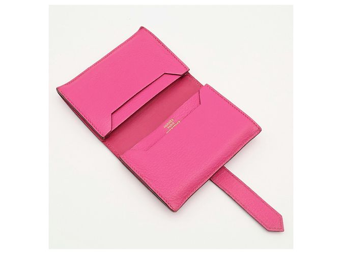 Béarn Hermès Hermes Bearn Card Case in Rose Shocking - vista 7