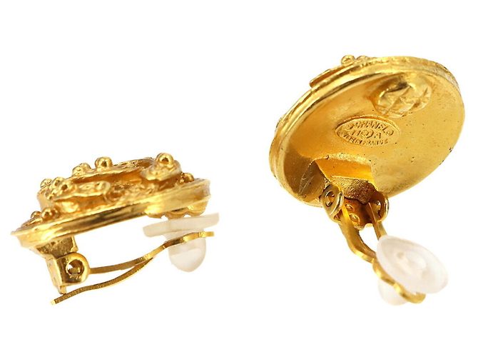 Orecchini a clip Chanel Coco Mark in oro - vista 3