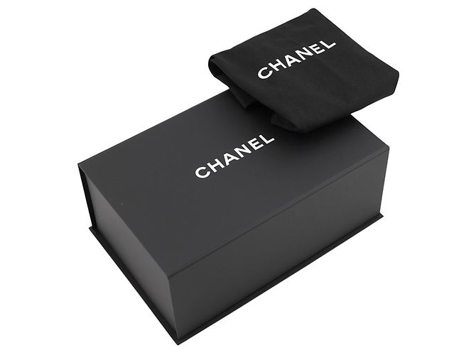 Borsa a tracolla con catena Chanel in tweed nero - vista 14