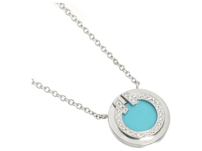Autre Marque Collana Tiffany & Co. T Circle Turquoise Diamond - vista 3