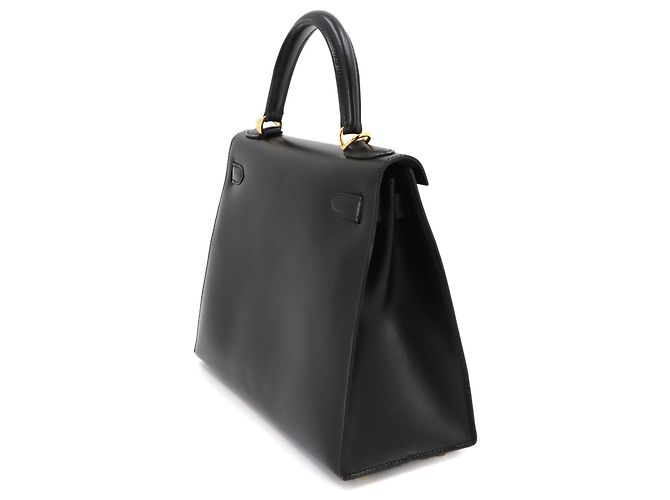 Hermès Borsa Hermes Kelly 28 Box Calf Black - vista 4