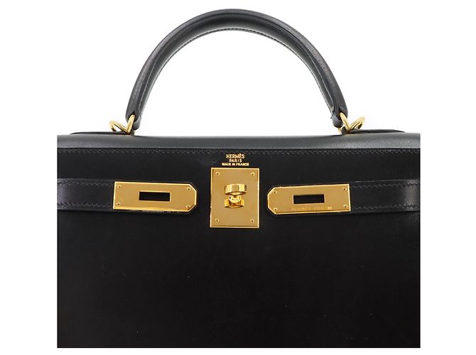 Hermès Borsa Hermes Kelly 28 Box Calf Black - vista 8