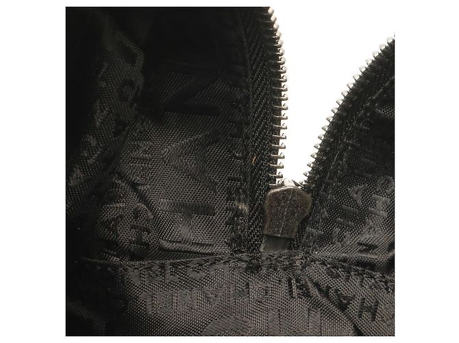 Borsa Boston Chanel in pelle di vitello martellata nera - vista 10
