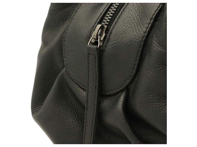 Borsa Boston Chanel in pelle di vitello martellata nera - vista 7