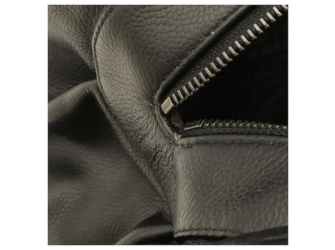 Borsa Boston Chanel in pelle di vitello martellata nera - vista 8