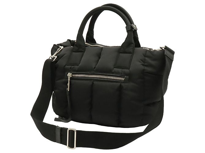 mala Prada Bomber Tote em nylon preto e couro - vista 3