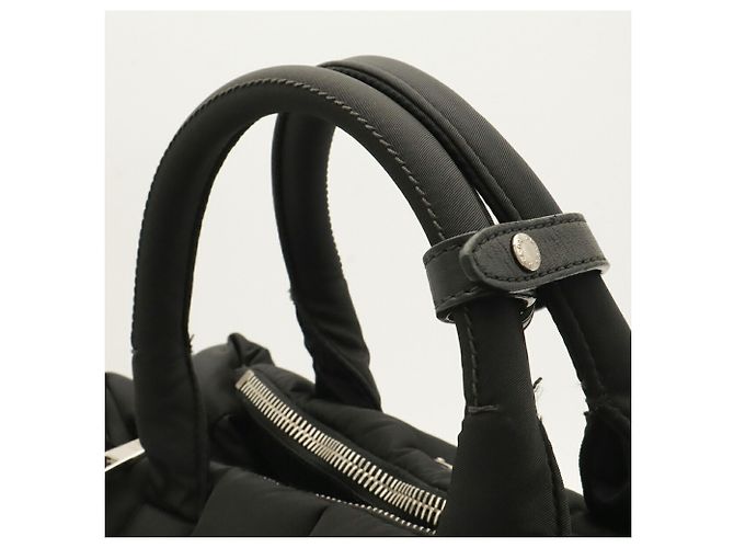 mala Prada Bomber Tote em nylon preto e couro - vista 5