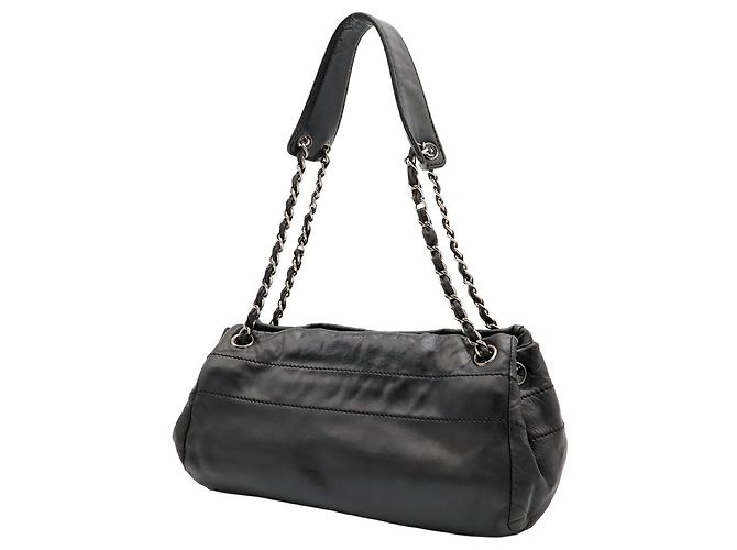 Borsa a tracolla Chanel in pelle nera - vista 3
