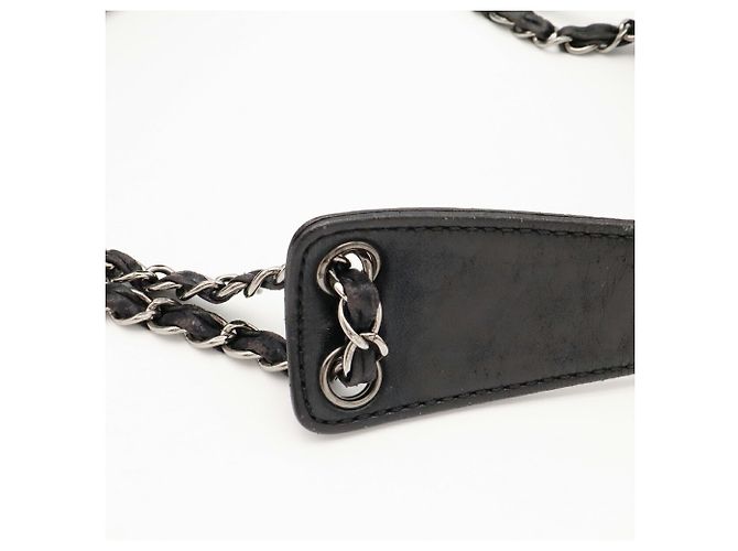 Borsa a tracolla Chanel in pelle nera - vista 5