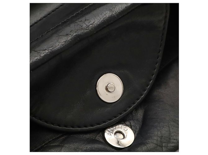 Borsa a tracolla Chanel in pelle nera - vista 7
