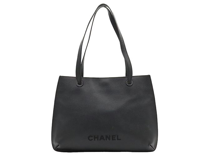 Borsa Tote/Spalla Chanel in pelle di vitello martellata nera - vista 2