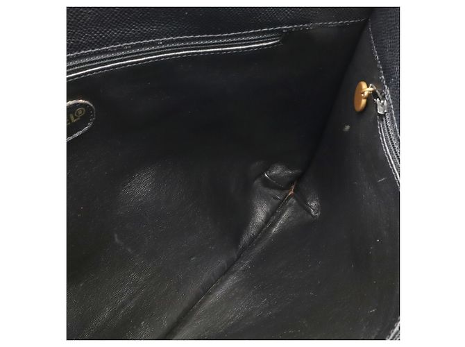 Borsa Tote/Spalla Chanel in pelle di vitello martellata nera - vista 8