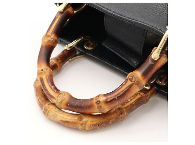 Borsa a mano Gucci Bamboo Mini Shopper - vista 4