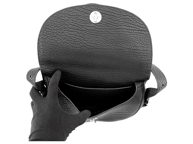 Borsa a tracolla Burberry in pelle nera - vista 7