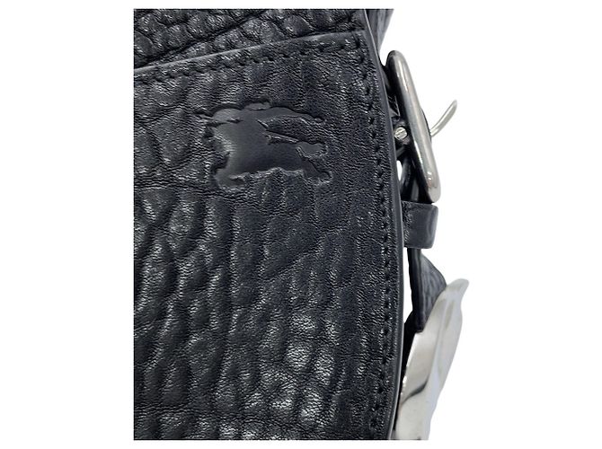 Borsa a tracolla Burberry in pelle nera - vista 8