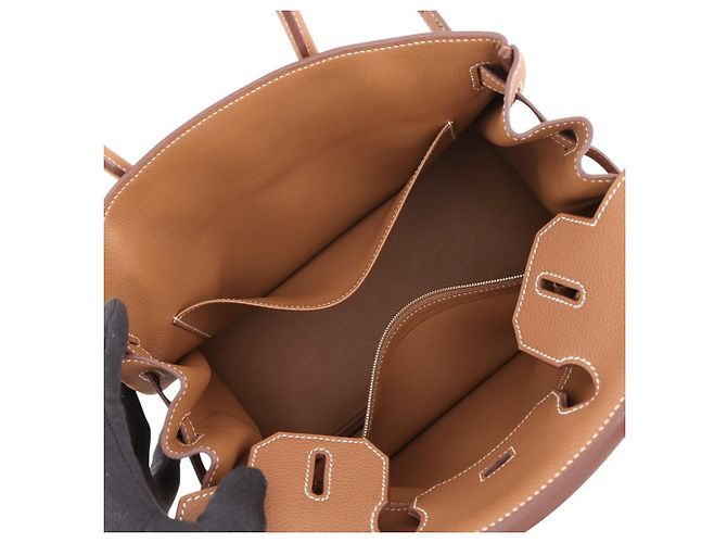 Hermès Borsa Hermes Birkin 30 Gold Togo - vista 6