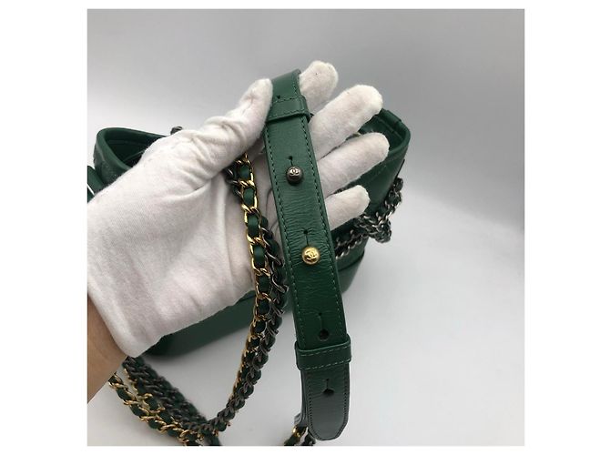 Borsa Hobo Chanel in pelle verde - vista 10