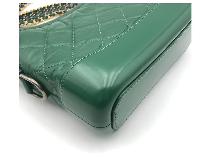 Borsa Hobo Chanel in pelle verde - vista 12