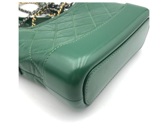 Borsa Hobo Chanel in pelle verde - vista 14