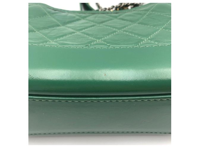 Borsa Hobo Chanel in pelle verde - vista 17
