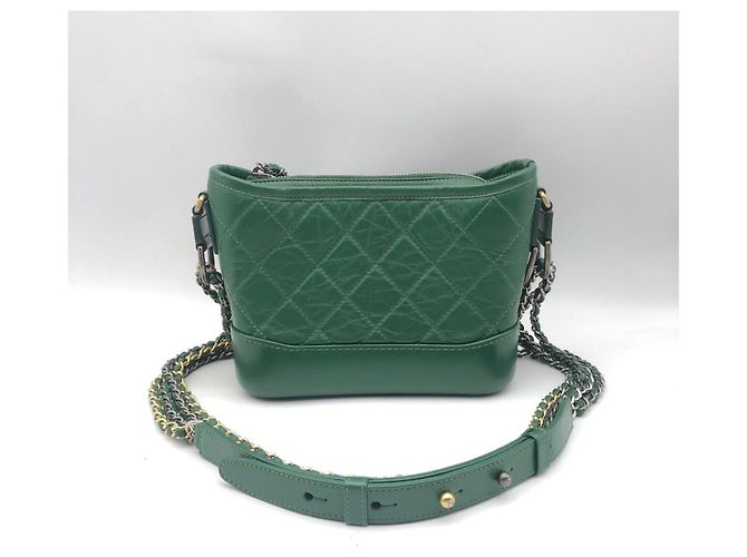 Borsa Hobo Chanel in pelle verde - vista 2