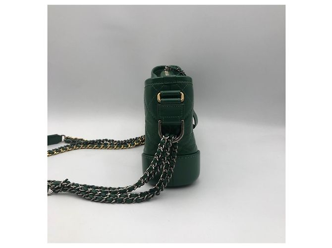 Borsa Hobo Chanel in pelle verde - vista 3
