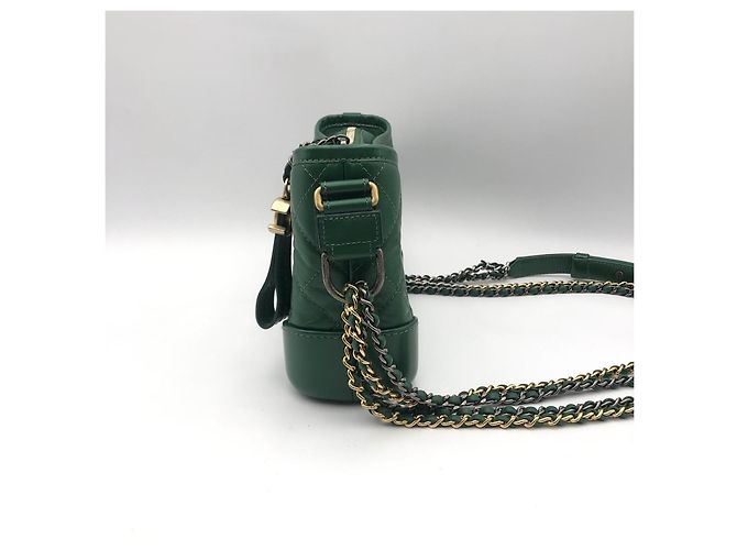 Borsa Hobo Chanel in pelle verde - vista 4