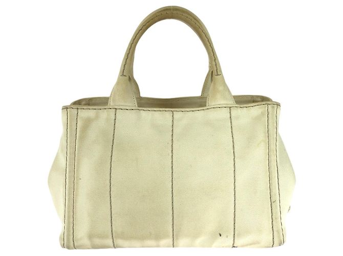 Prada Canapa Canvas Tote Bag mit Dreiecks-Logo-Plakette - Ansicht 2
