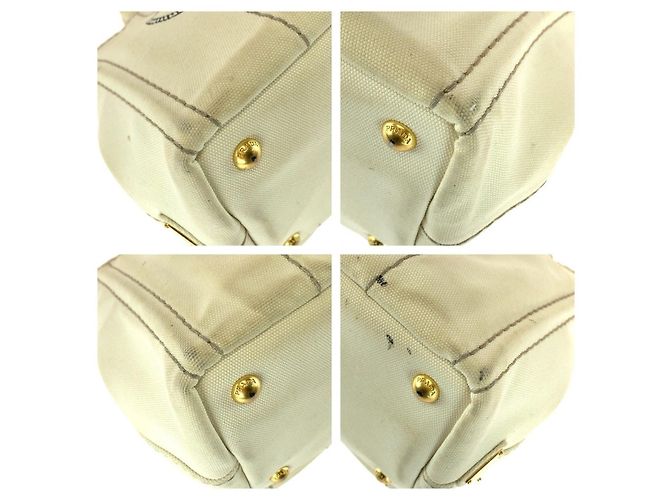 Prada Canapa Canvas Tote Bag mit Dreiecks-Logo-Plakette - Ansicht 3