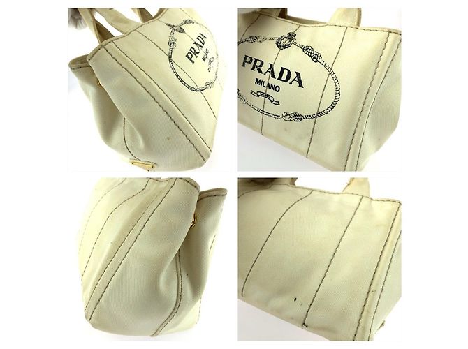 Prada Canapa Canvas Tote Bag mit Dreiecks-Logo-Plakette - Ansicht 5