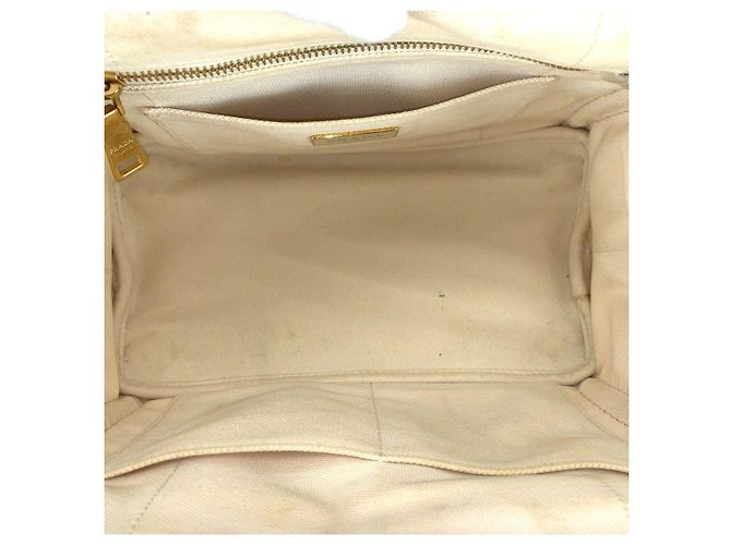 Prada Canapa Canvas Tote Bag mit Dreiecks-Logo-Plakette - Ansicht 9