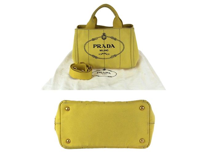 Borsa Tote in tela 2way Prada Canapa con placca logo Triangle - vista 10