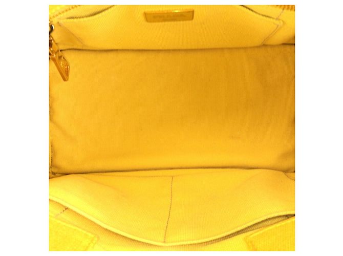 Borsa Tote in tela 2way Prada Canapa con placca logo Triangle - vista 9