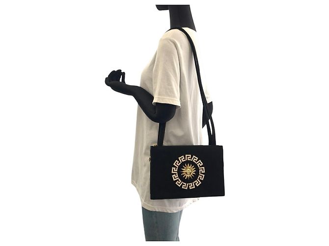 Versace Sunburst Schultertasche aus Wildleder - Ansicht 7