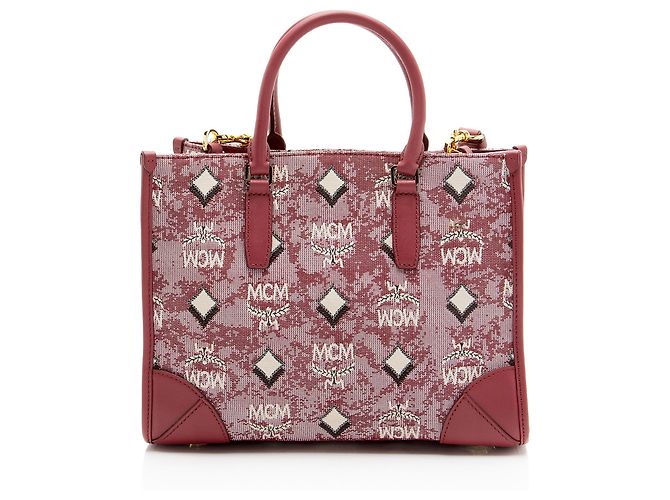 MCM Vintage Monogram Jacquard Small Tote - vista 3