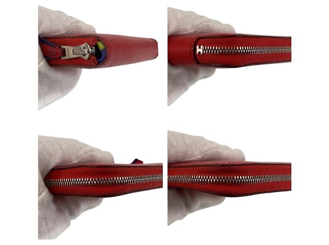 Hermès Portafoglio Hermes Azap Silk In Compact in pelle Epsom e seta - vista 3