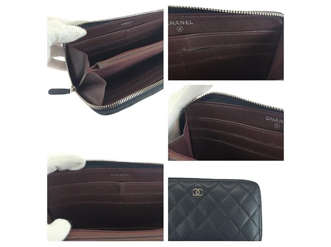 Portafoglio lungo Chanel Matelasse in pelle d'agnello - vista 6