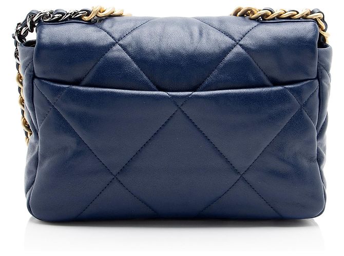 Borsa a tracolla Chanel 19 Medium Flap in pelle di agnello - vista 3