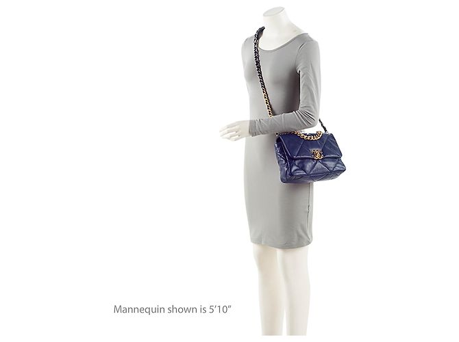 Borsa a tracolla Chanel 19 Medium Flap in pelle di agnello - vista 5