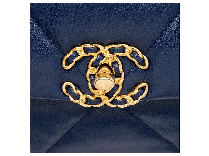 Borsa a tracolla Chanel 19 Medium Flap in pelle di agnello - vista 9