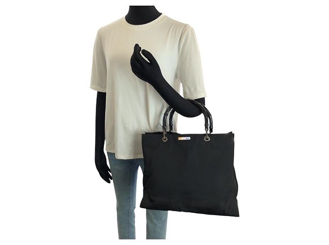 Borsa Tote Gucci Bamboo in nylon - vista 7
