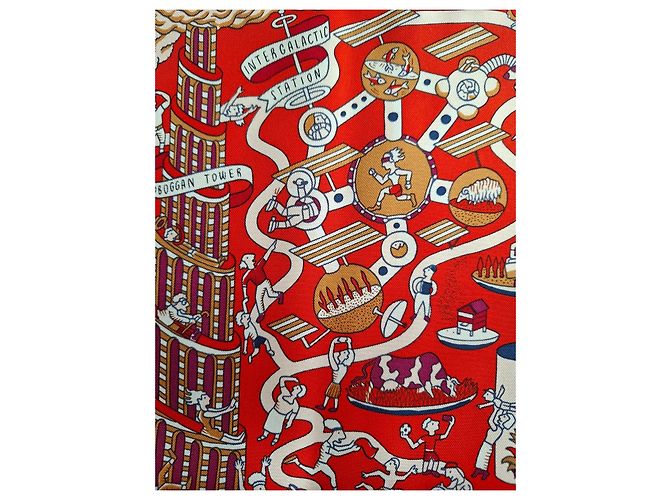 Hermès Seidentuch Exposition Universelle 90cm rot - Ansicht 12