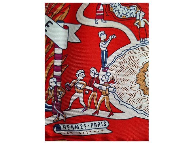 Hermès Seidentuch Exposition Universelle 90cm rot - Ansicht 3