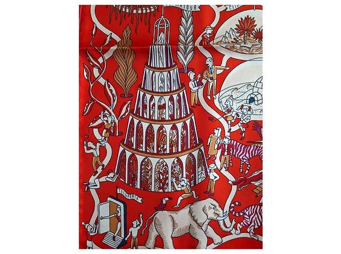 Hermès Seidentuch Exposition Universelle 90cm rot - Ansicht 5