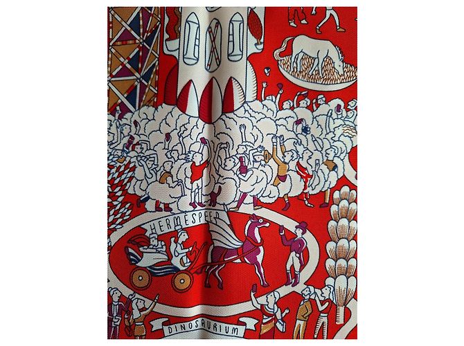 Hermès Seidentuch Exposition Universelle 90cm rot - Ansicht 6