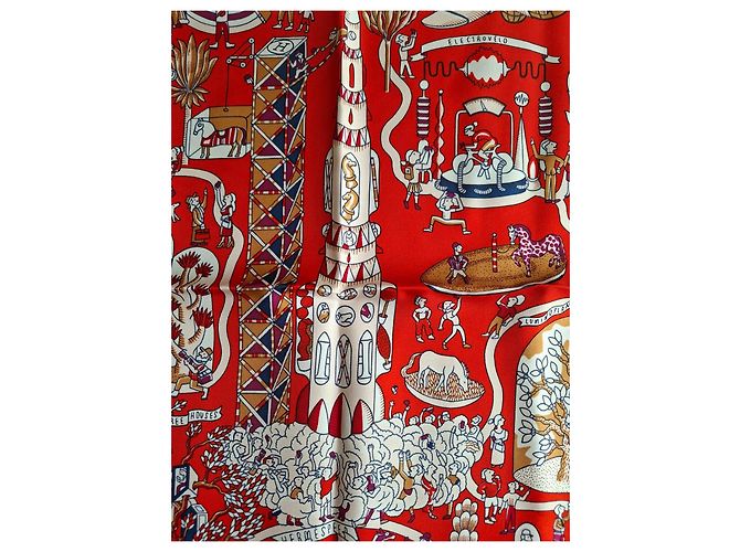 Hermès Seidentuch Exposition Universelle 90cm rot - Ansicht 8
