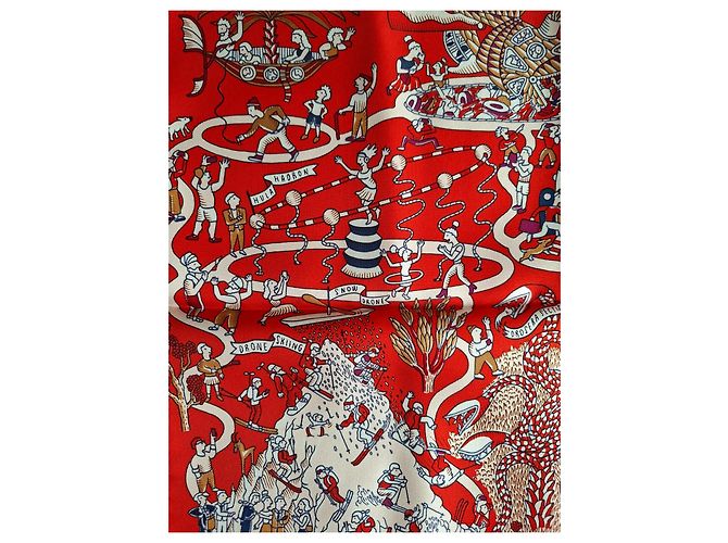Hermès Seidentuch Exposition Universelle 90cm rot - Ansicht 9