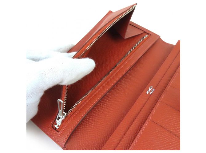 Béarn Portafoglio Hermès Bearn Souffl in pelle Epsom - vista 7
