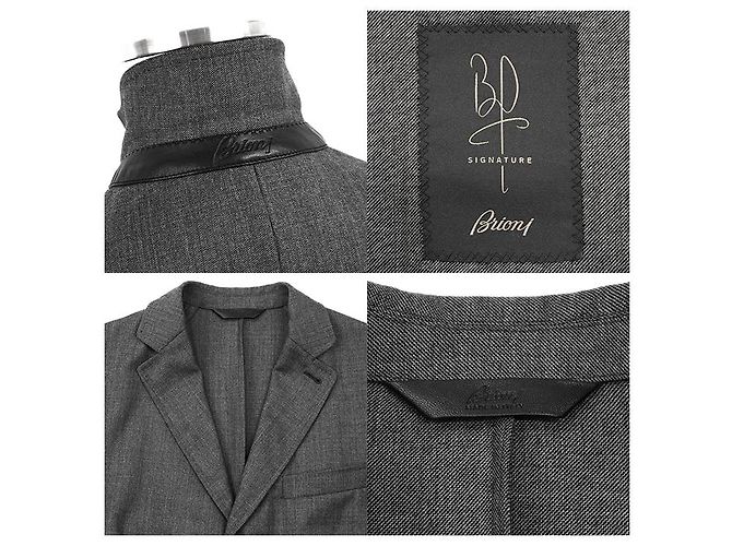 Autre Marque Abrigo Brioni Chester de lana sharkskin - vista 9
